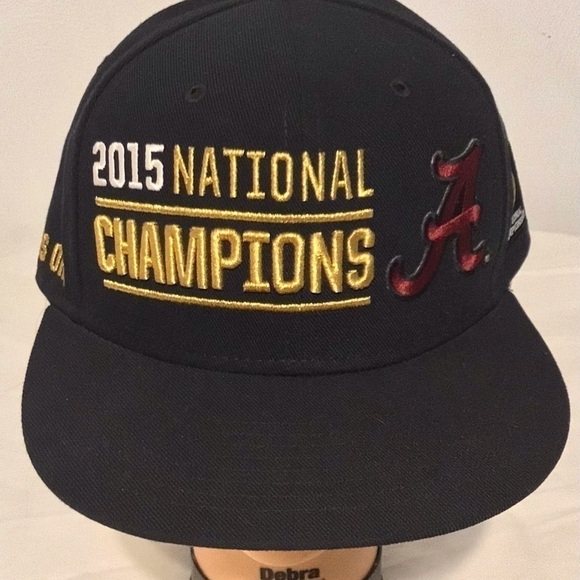 ALABAMA Crimson Tide Cap Nike 2015 NCAA National Champs Locker Room Snapback Hat - Picture 2 of 8